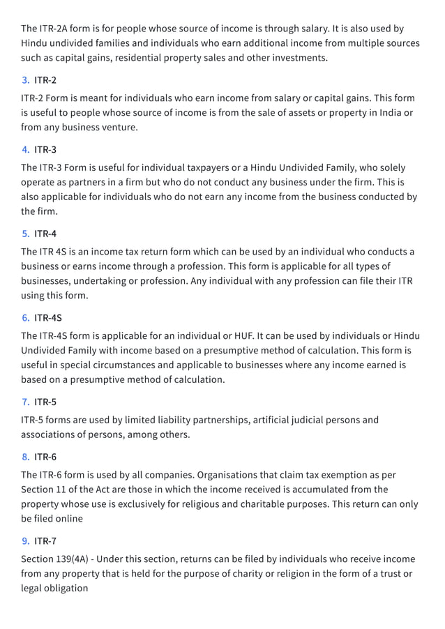 Income Tax Returns Pdf