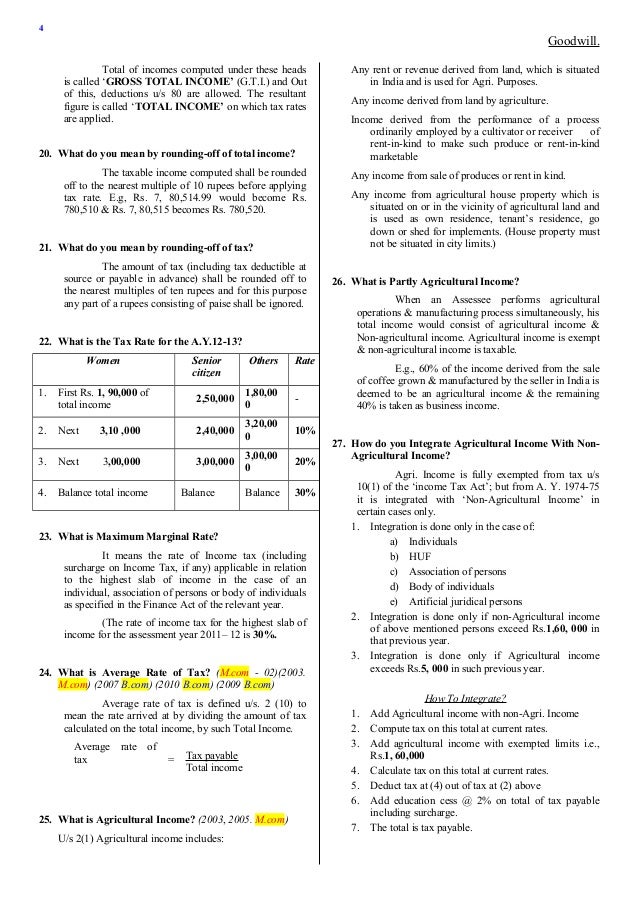 Total income is to be rounded off to nearest multiple of Total income is to be rounded off to nearest multiple of