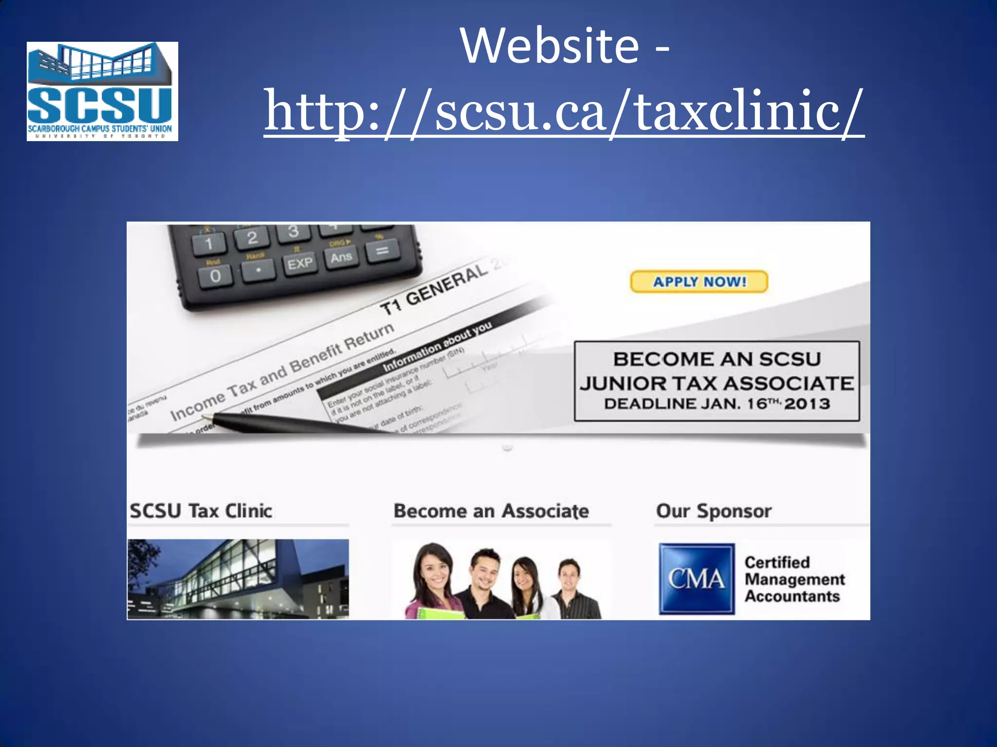 Website http://scsu.ca/taxclinic/

 
