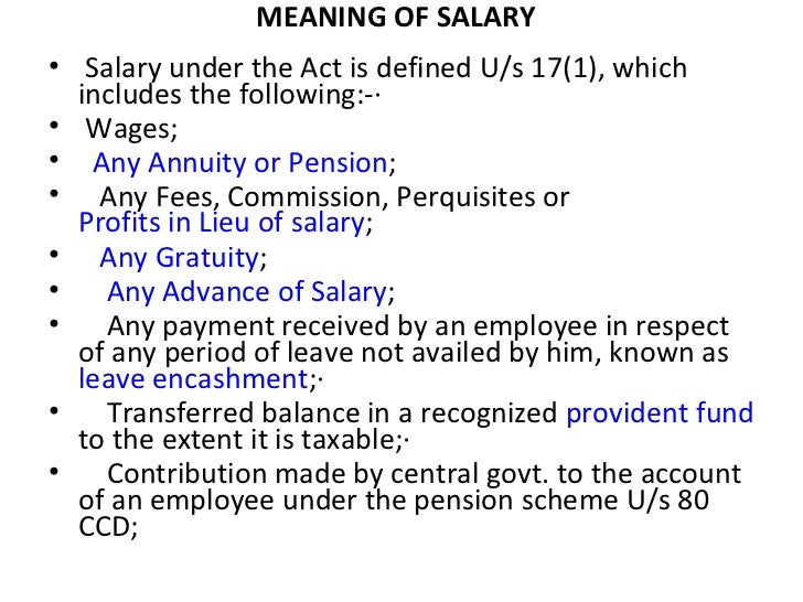 under the head salary