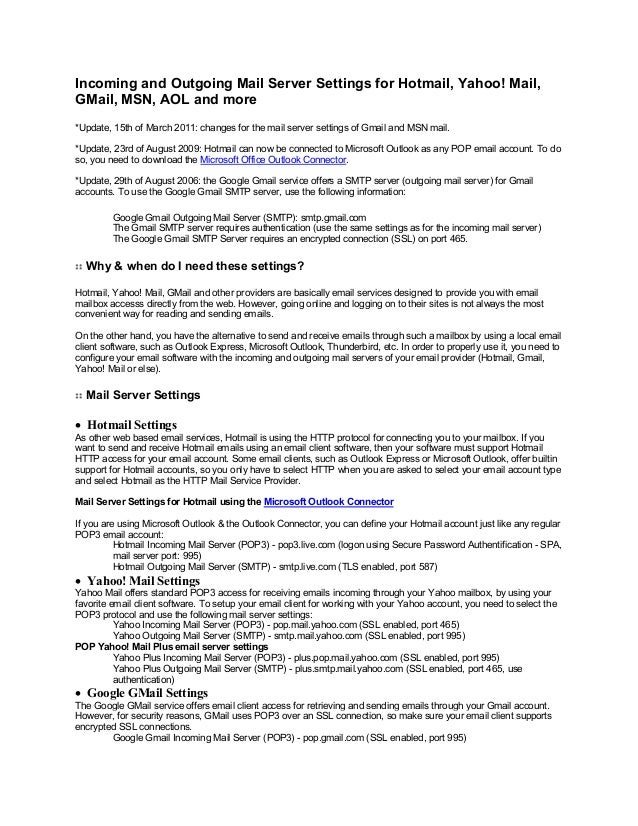 msn com email settings