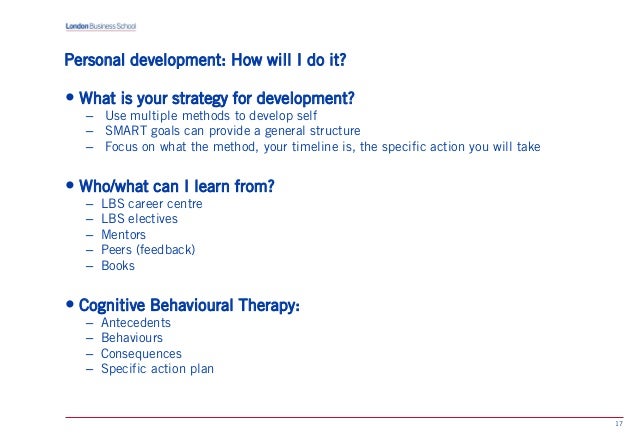 personal development planning examples