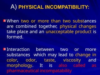Incompatability Unit 12_PharmD Pharmaceutics | PPTX