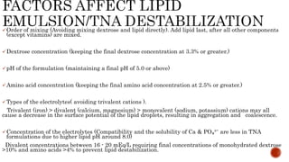 Incompatibilities of tpn & iv admixures | PPTX