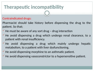 Avoid Incompatibilities Incompatilibility , Dispensing pharmacy.pptx