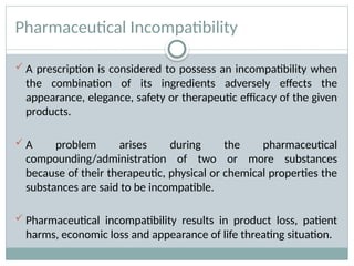 Avoid Incompatibilities Problems Incompatilibility , Dispensing pharmacy.pptx