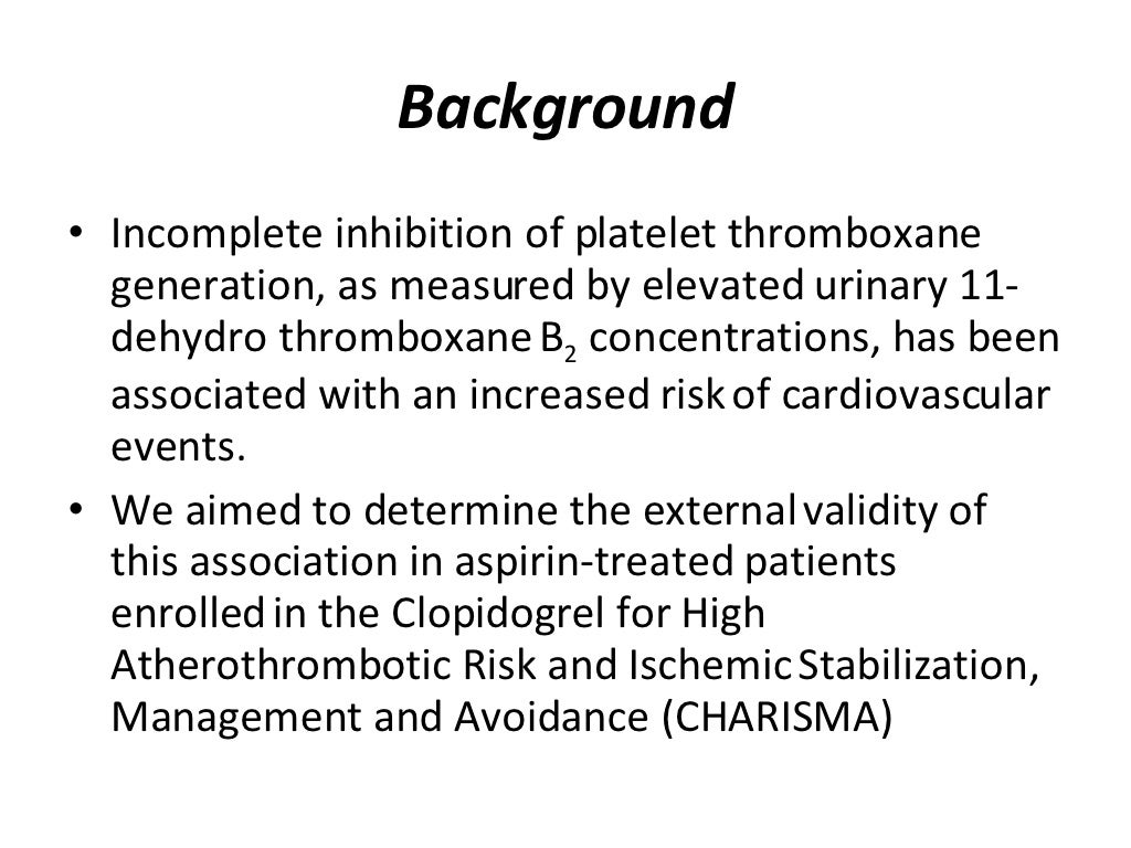 aspirin effect on urinary thromboxane