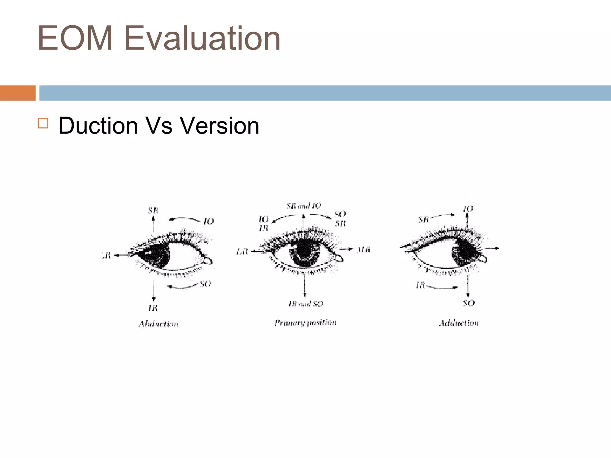 EOM Evaluation
 Duction Vs Version
 