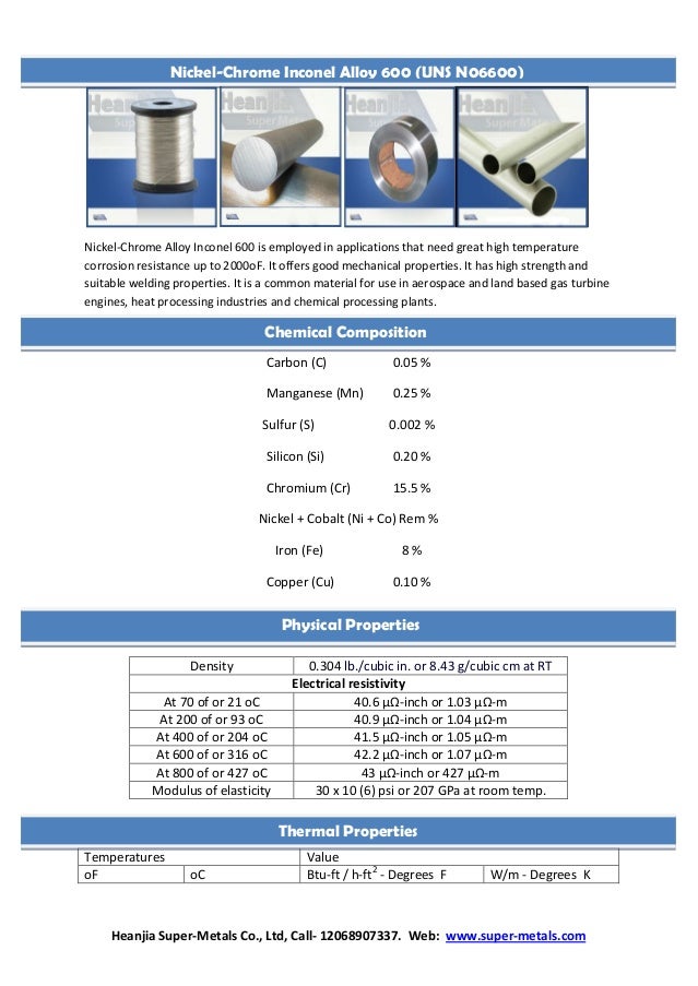 Inconel Alloy 600 UNS N0660
