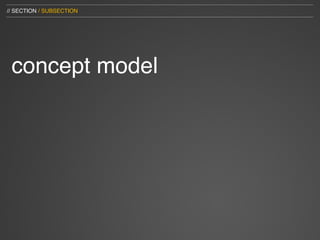 // SECTION / SUBSECTION




 concept model
 