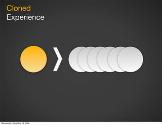 Cloned
     Experience




Wednesday, December 16, 2009
 