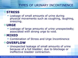 Incontinence and the individual with AD | PPT