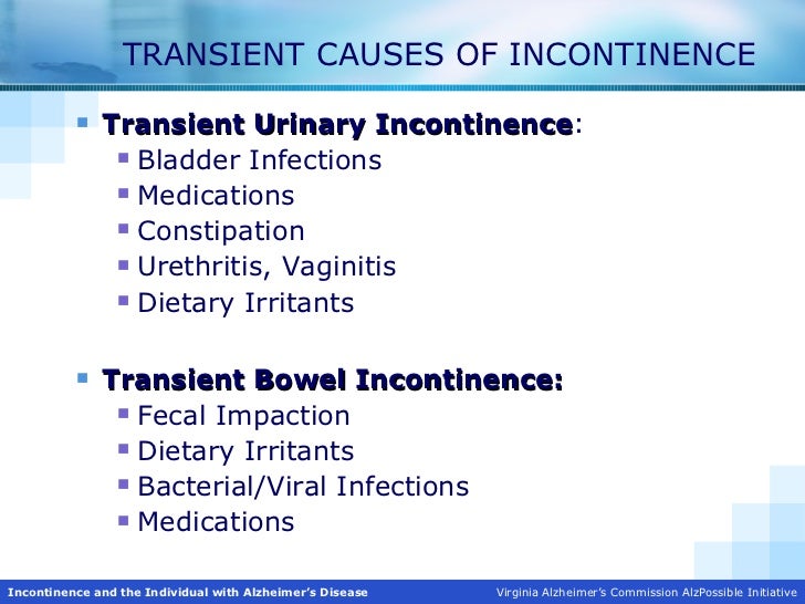 Incontinence and the individual with AD