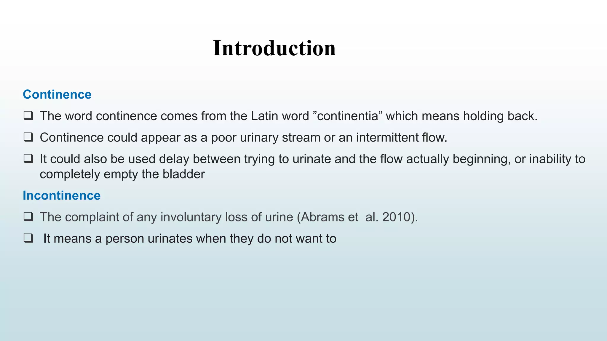 Image showcasing Incontinence | PPTX