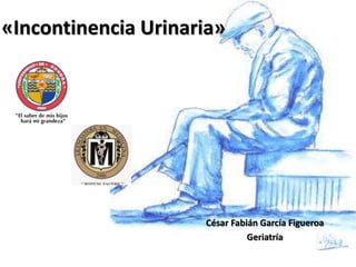 «Incontinencia Urinaria»
César Fabián García Figueroa
Geriatría
 