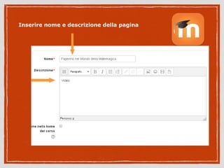 Inserire nome e descrizione della pagina 
 