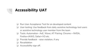Incorporating Accessibility into SDLC Workflows | PPTX