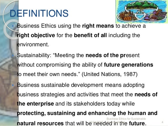 Incorporating Ethics Into Substainable Development