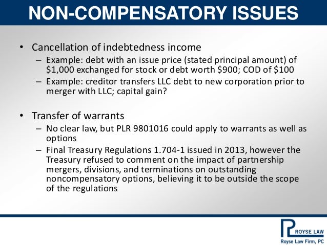 Non compensatory stock options