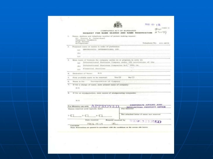 Incorporation CAIPO Barbados