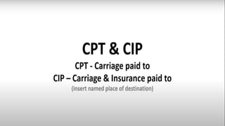 INCOTERMS IMPORT EXPORT COMMERCIAL TERMS