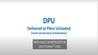 INCOTERMS IMPORT EXPORT COMMERCIAL TERMS