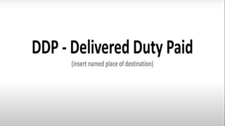 INCOTERMS IMPORT EXPORT COMMERCIAL TERMS