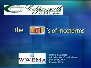 Finance & Contract
Administration Council Meeting
May 17-18, 2017
Chicago, Illinois
 