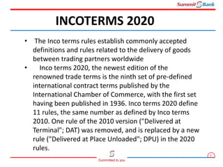 INCO Terms 2020: Unit 4 | PPTX
