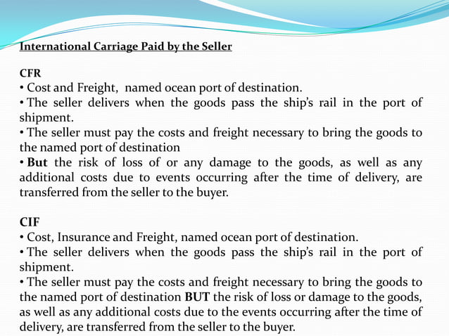 Inco Terms Ppt | PDF | Cruises | Travel Type