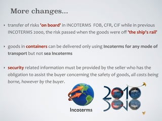 Cfr Risk All about INCOTERMS latest revision | PDF