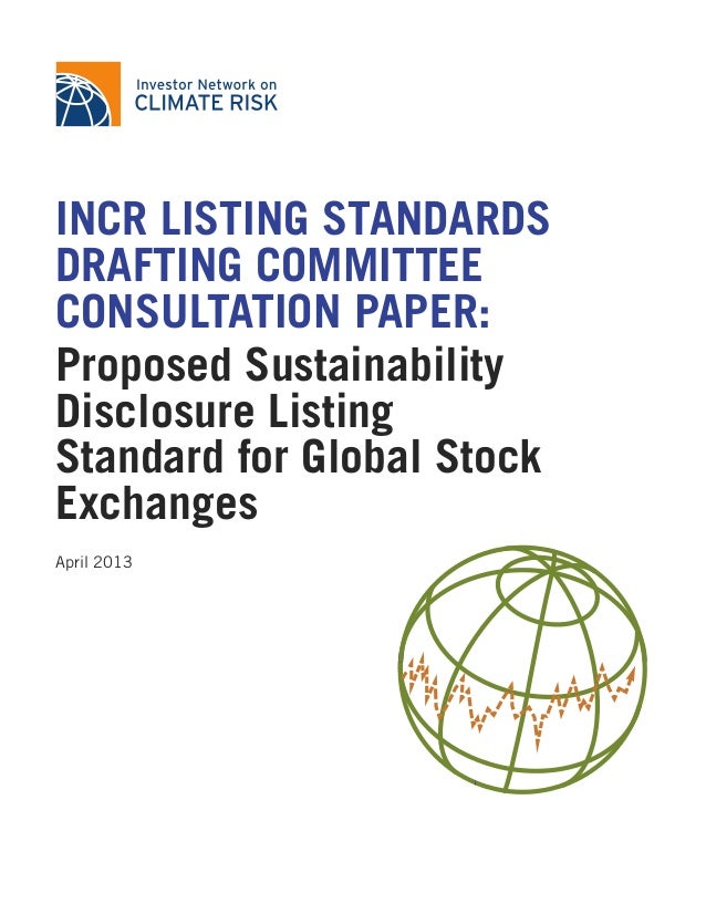 INCR Drafting Committee Consultation Paper