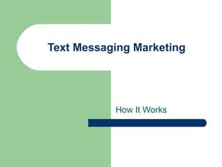 Text Messaging Marketing How It Works 