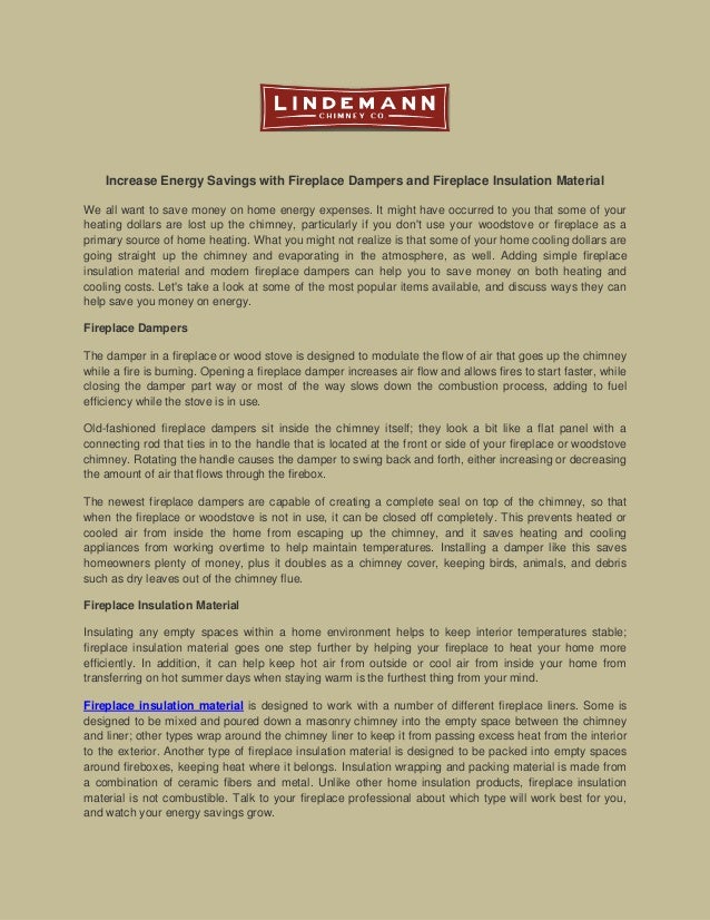 Increase energy savings with fireplace dampers and fireplace insulation