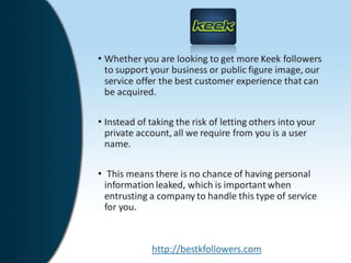 Increase keek followers for free