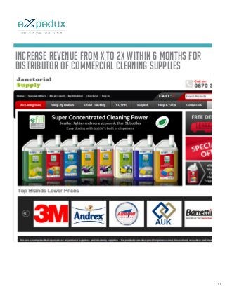 Increase Revenue from x to 2x within 6 months for
distributor of commercial cleaning supplies
01
 