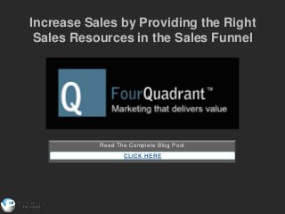 Read The Complete Blog Post
CLICK HERE
Increase Sales by Providing the Right
Sales Resources in the Sales Funnel
 