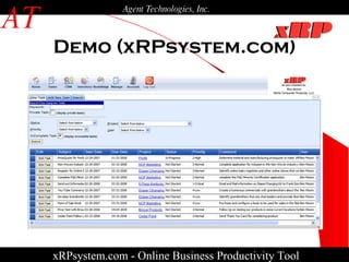 Demo (xRPsystem.com) xRPsystem.com -   Online Business Productivity Tool AT Agent Technologies, Inc. 