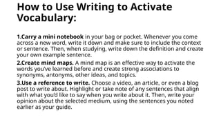 Activate 2 Topics Increase Speaking Vocabulary How to Activate Passive Words.pptx