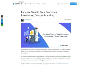 Increase Trust in Your Processes: Introducing Custom Branding