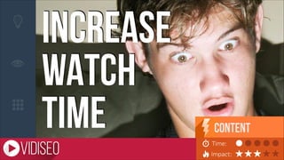 INCREASE 
WATCH 
TIME

Content
Time:
Impact:

 