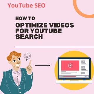 HOW TO
OPTIMIZE VIDEOS
FOR YOUTUBE
SEARCH
YouTube SEO
 