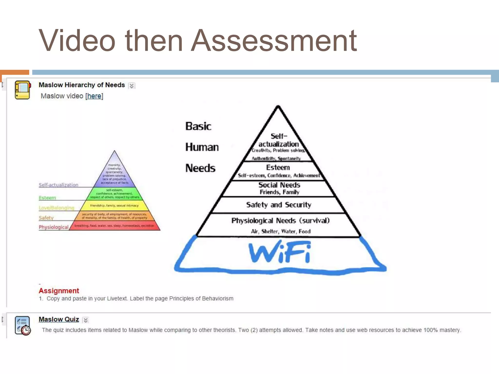 Video then Assessment 
 