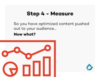 Step 4 - Measure
So you have optimized content pushed
out to your audience…
Now what?
 