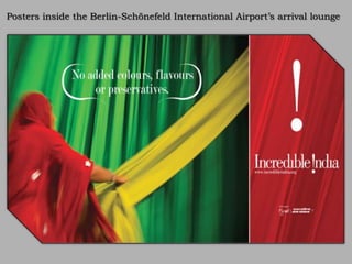 Posters inside the Berlin-Schönefeld International Airport’s arrival lounge
 