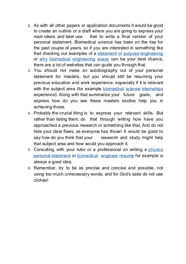 Personal statement examples picture