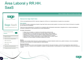 59 © 2008 Sage
Área Laboral y RR.HH.
SaaS
 