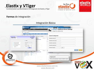www.elas'xmexico.com.mx	
  
www.dozvox.com	
  
Elas%x	
  y	
  VTiger	
  
	
  
Incrementando	
  la	
  produc'vidad	
  en	
  la	
  integración	
  de	
  Elas'x	
  y	
  VTiger	
  
Formas	
  de	
  Integración	
  
Integración	
  Básica	
  
 