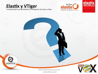 www.elas'xmexico.com.mx	
  
www.dozvox.com	
  
Elas%x	
  y	
  VTiger	
  
	
  
Incrementando	
  la	
  produc'vidad	
  en	
  la	
  integración	
  de	
  Elas'x	
  y	
  VTiger	
  
 