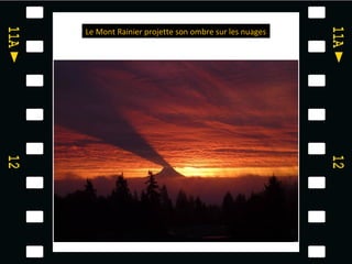 Le Mont Rainier projette son ombre sur les nuages
 